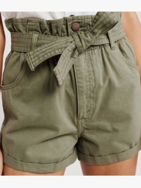 Abercrombie & Fitch Pants - Abercrombie & Fitch Olive Green Paperbag Waist Shorts - Size S